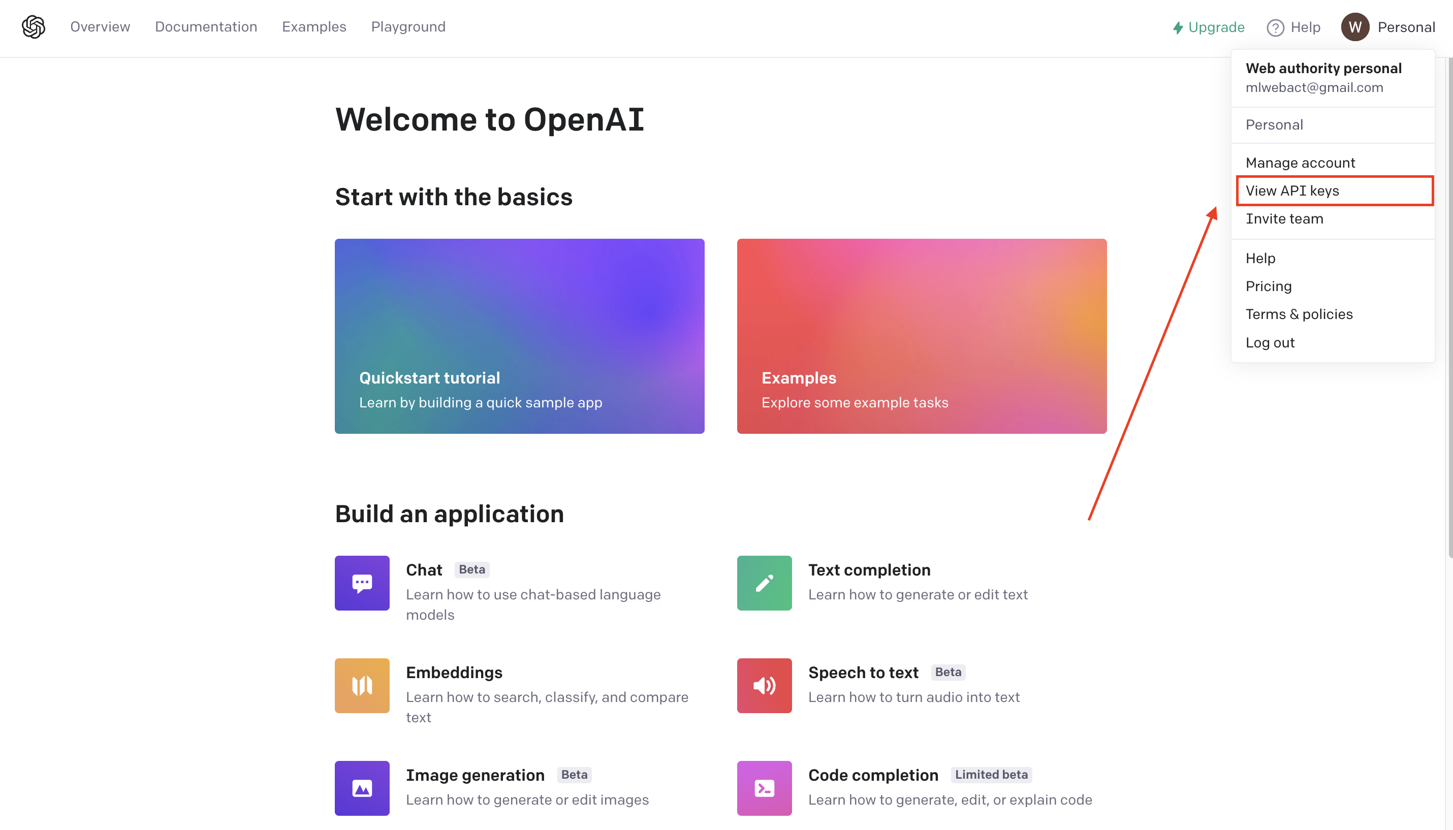 OpenAI Menu Dropdown