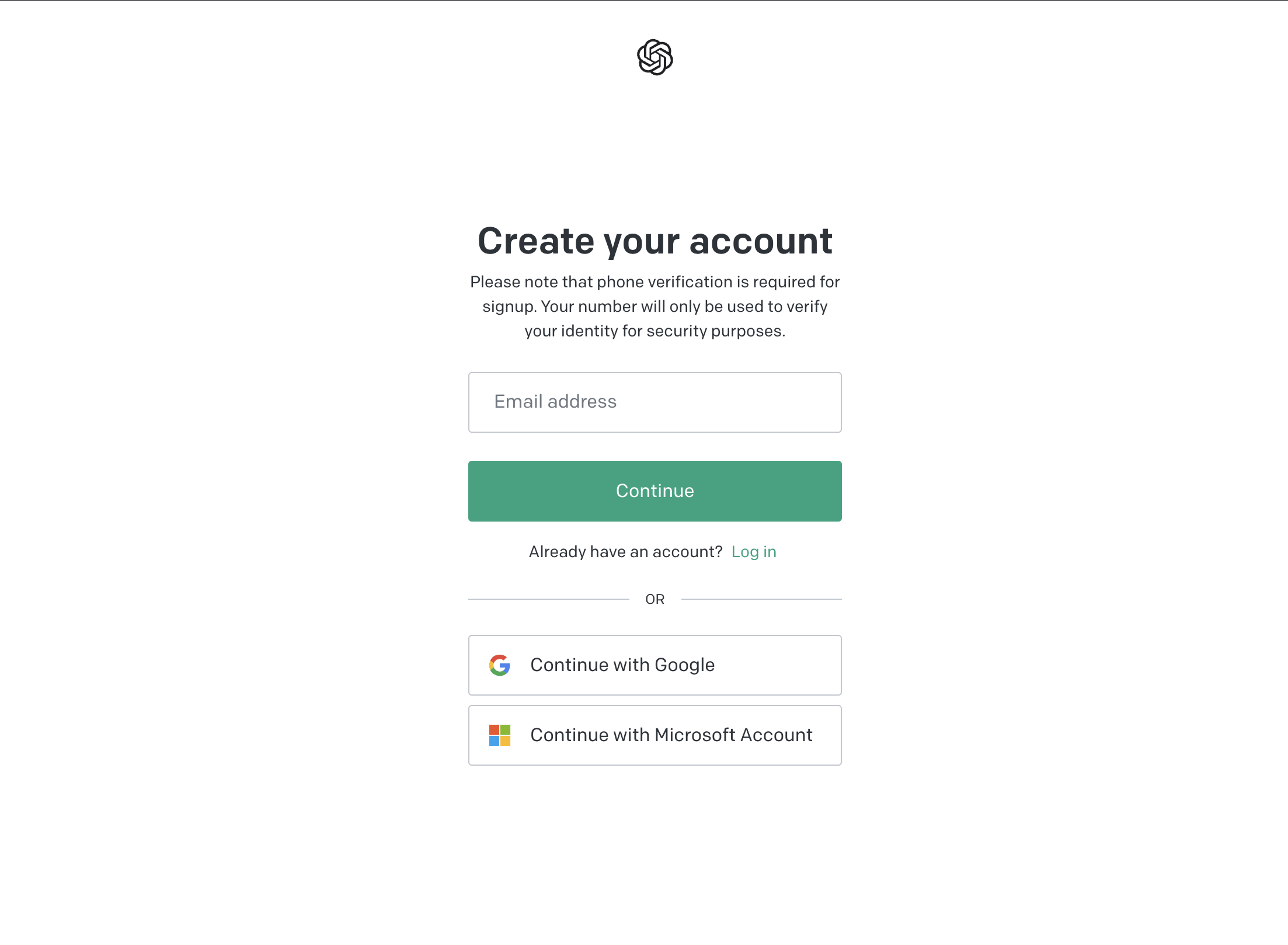 OpenAI account Sign Up